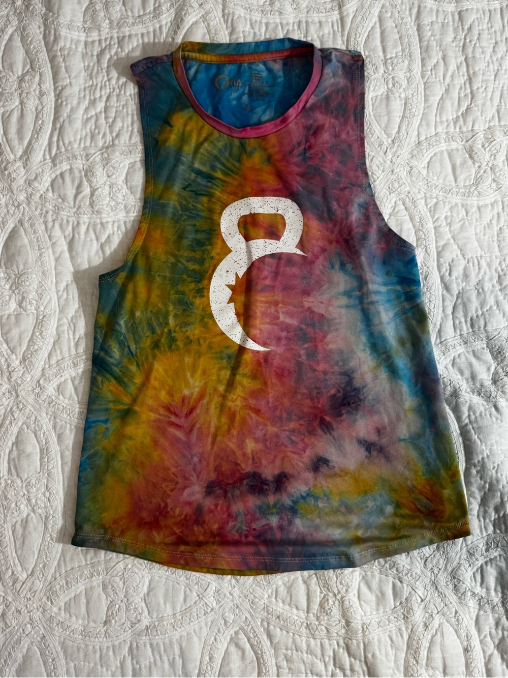 ZYIA Active Tie-Dye Tank Top in Blue, Pink, Yellow